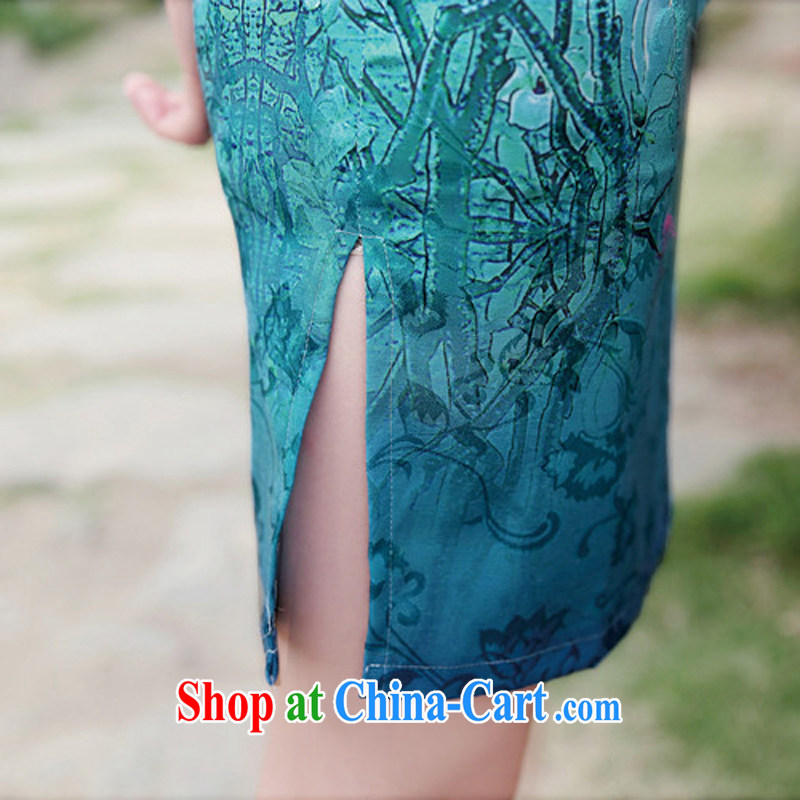 AMMAN, Mrs Carrie Yau, at the 2015 summer, new Ethnic Wind tang on cultivating charisma retro, for cheongsam dress YY 8892 blue M, Ms. Tung (Miss . Dong), online shopping