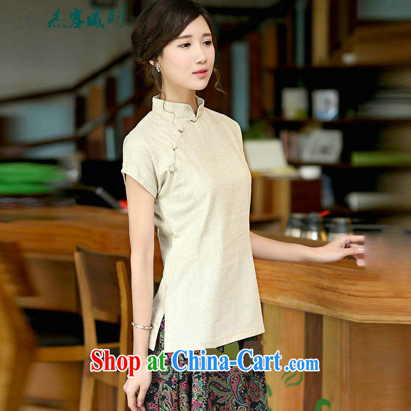 Jessup, new China wind female cotton Ma manual for enquiries, for the natural hand tie-cuff Chinese Chinese shirt shirt the natural S, Jessup, and shopping on the Internet