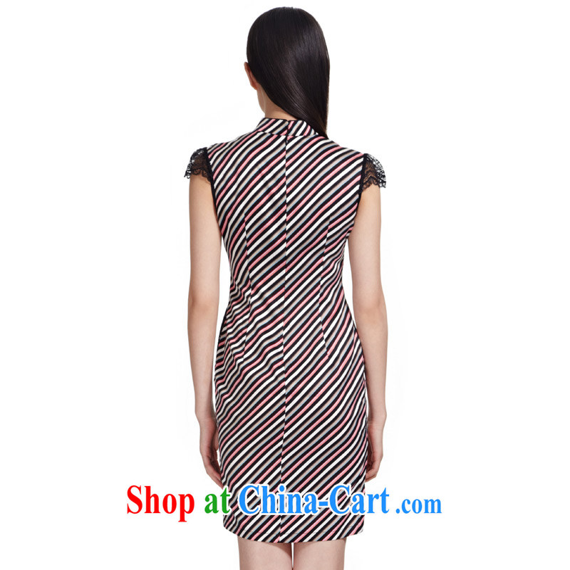 Wood is really the 2015 spring and summer new cheongsam Chinese striped lace stitching and stylish short cheongsam improved 21,989 00 mottled XXXL, wood really has, shopping on the Internet