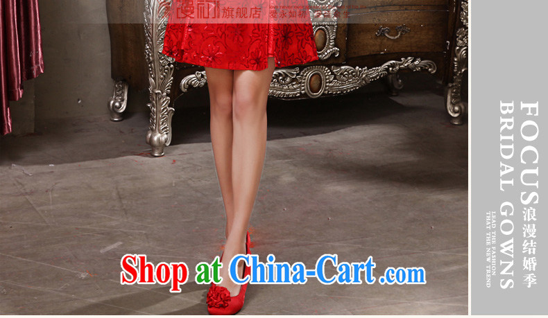 Early definition 2015 New Red improved short dresses, lace Evening Dress bride wedding toast serving red M pictures, price, brand platters! Elections are good character, the national distribution, so why buy now enjoy more preferential! Health