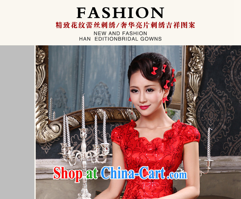 Early definition 2015 New Red improved short dresses, lace Evening Dress bride wedding toast serving red M pictures, price, brand platters! Elections are good character, the national distribution, so why buy now enjoy more preferential! Health