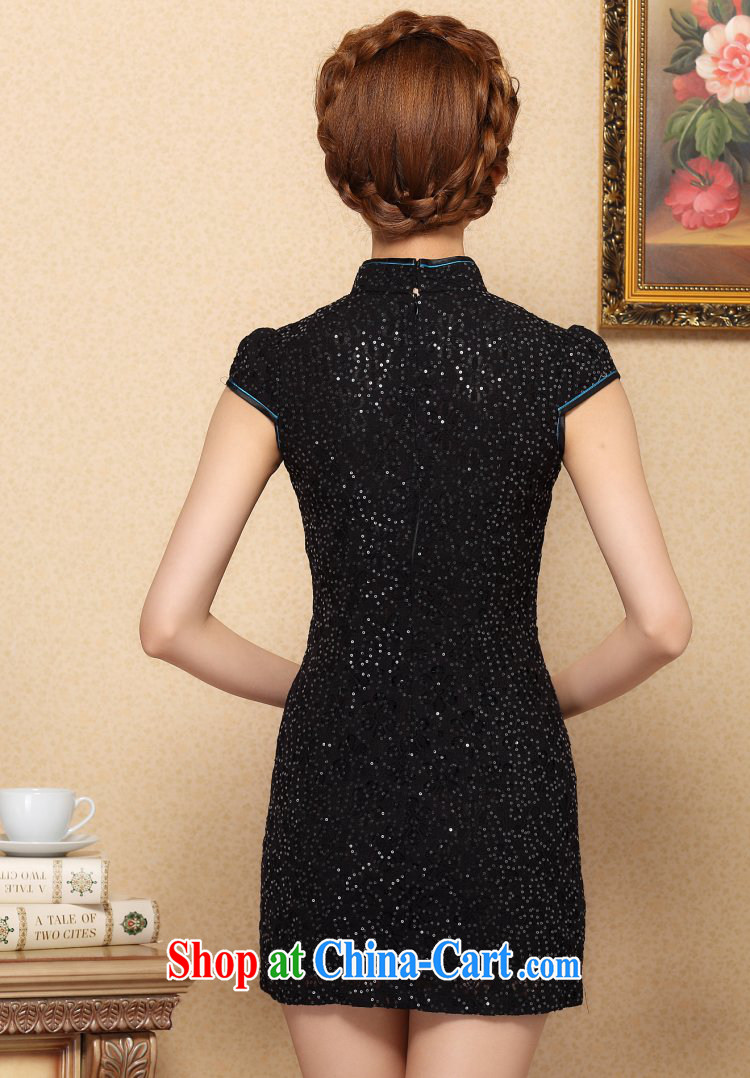 2014 summer new improved stylish dresses dresses Style Fashion cheongsam dress J - R 07 black L pictures, price, brand platters! Elections are good character, the national distribution, so why buy now enjoy more preferential! Health