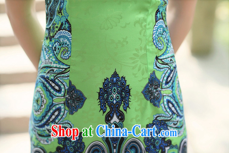 2014 female new Ethnic Wind Chinese short-sleeved Chinese Embroidery ink retro beauty graphics thin cheongsam dress pink L pictures, price, brand platters! Elections are good character, the national distribution, so why buy now enjoy more preferential! Health