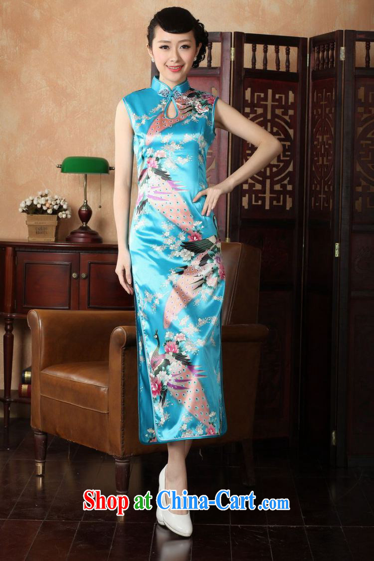Jing An outfit summer improved retro dresses, for silk Peacock Chinese improved cheongsam dress long KQ J 1001 5115 white M (recommendations 100 - 110 jack) pictures, price, brand platters! Elections are good character, the national distribution, so why buy now enjoy more preferential! Health