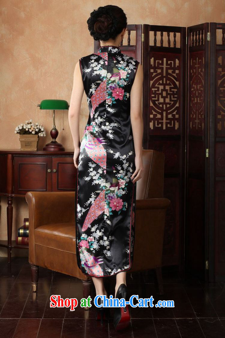 Jing An outfit summer improved retro dresses, for silk Peacock Chinese improved cheongsam dress long KQ 1001 black XL (recommendations 115 - 120 jack) pictures, price, brand platters! Elections are good character, the national distribution, so why buy now enjoy more preferential! Health
