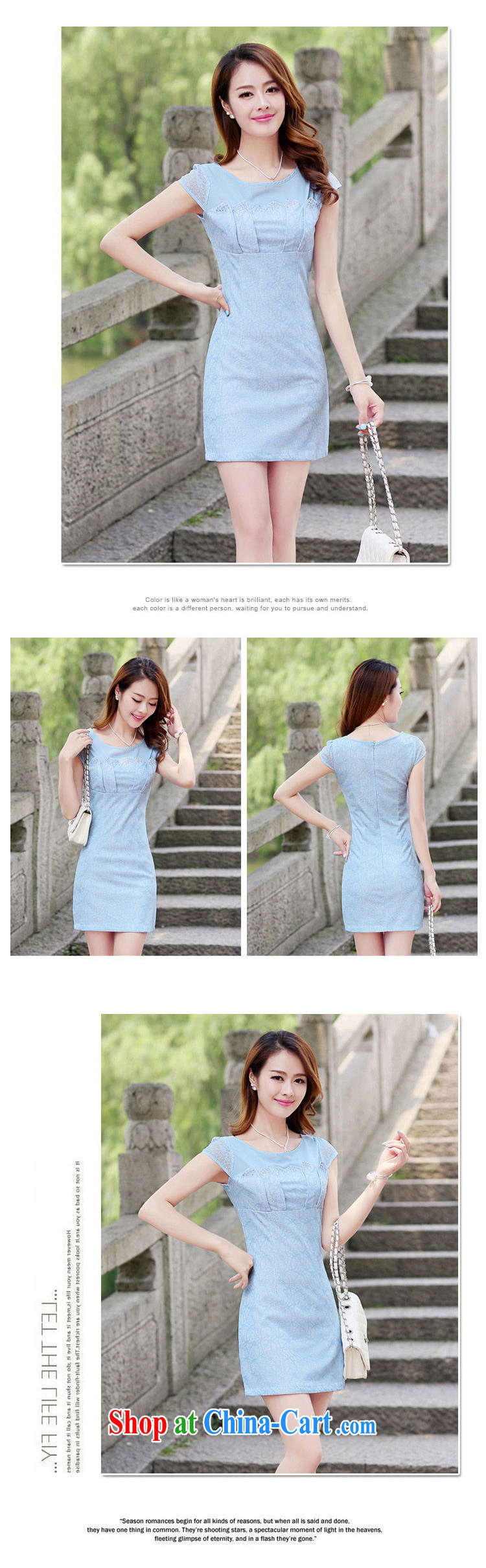 kam world, Yue women's clothing 2015 summer dress improved daily short-sleeved lace cheongsam dress lady sweet aura light cooked female elegant pink L pictures, price, brand platters! Elections are good character, the national distribution, so why buy now enjoy more preferential! Health