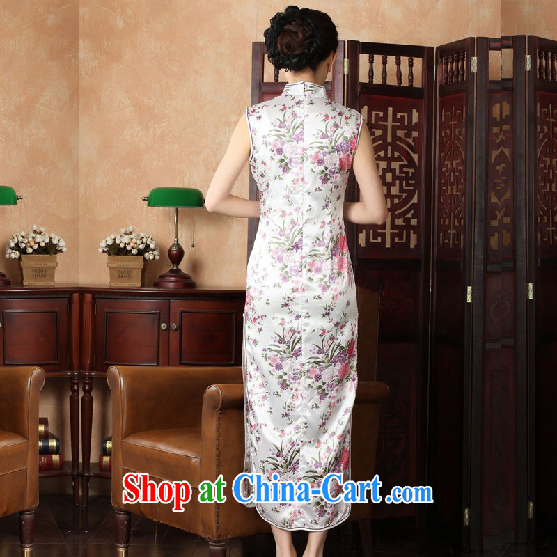 Jing An outfit summer improved retro dresses, for hand-painted Chinese improved cheongsam dress long YH J 1202 5112 white 2XL (recommendations 120 - 130 jack, an Jing, shopping on the Internet