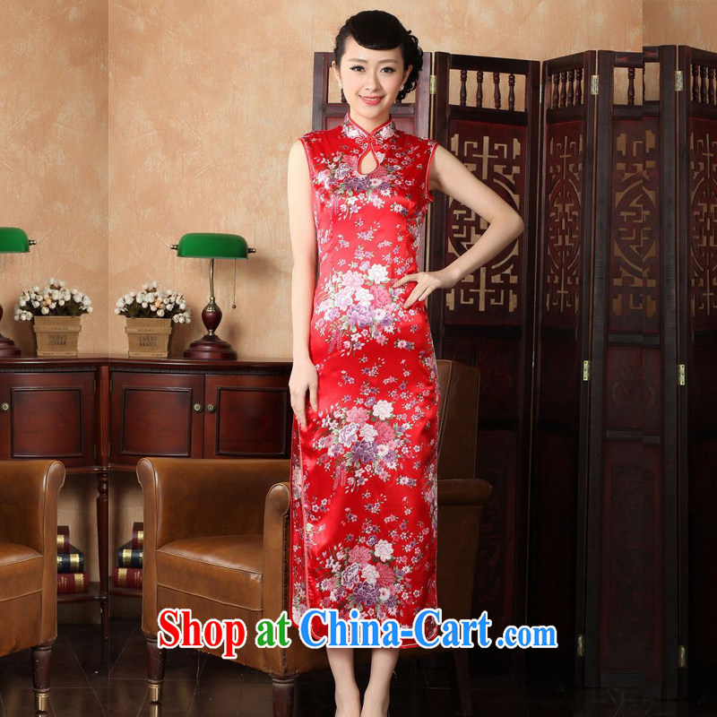 Jing An outfit summer improved retro dresses, for hand-painted Chinese improved cheongsam dress long YH J 1201 5111 red 2 XL (recommendations 120 - 130 jack, an Jing, and shopping on the Internet