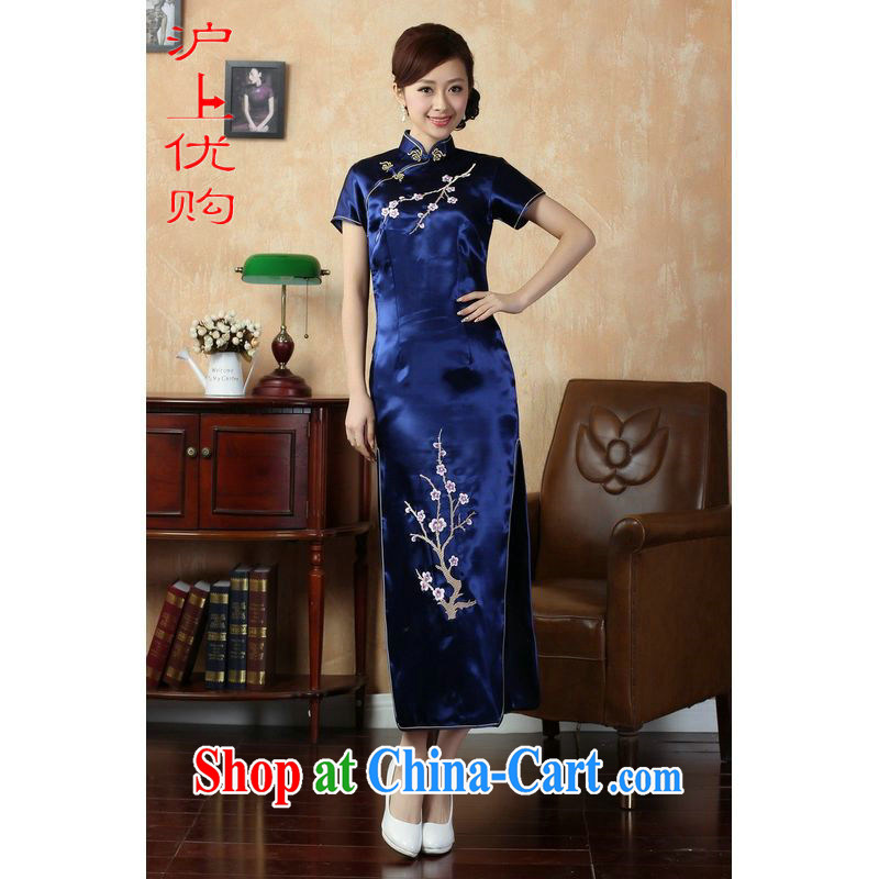 Shanghai, optimize purchase cheongsam dress summer improved retro dresses up for a tight silk hand-painted Chinese improved cheongsam dress long J 3407 Cheong Wa Dae on 3 XL recommendations 130 - 140 jack