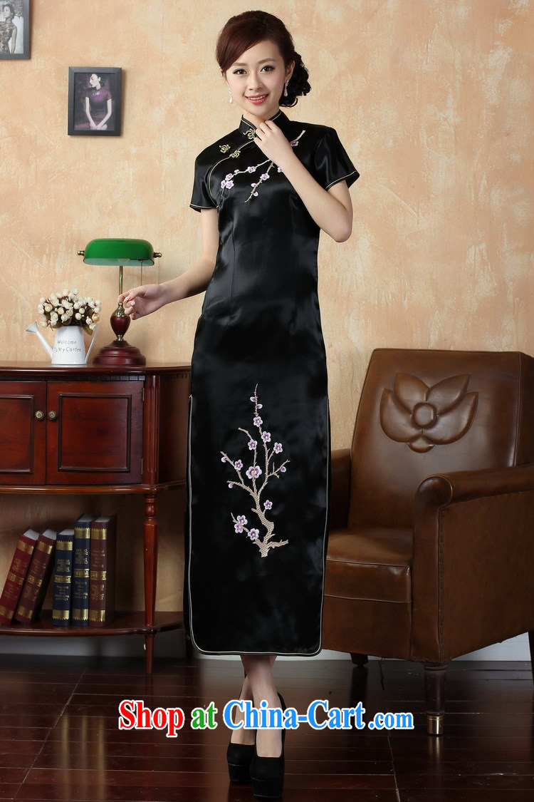 Shanghai, optimize purchase cheongsam dress summer improved retro dresses, for a tight silk hand-painted Chinese improved cheongsam dress long, 3408 black 3 XL recommendations 130 - 135 pictures, price, brand platters! Elections are good character, the national distribution, so why buy now enjoy more preferential! Health