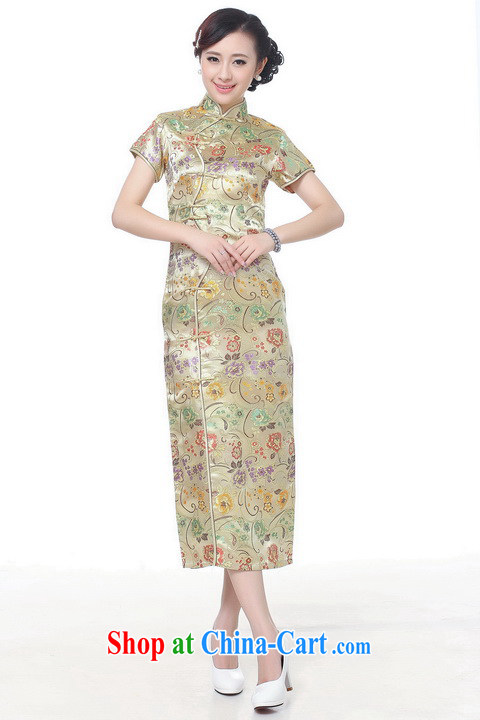 Shanghai, optimize purchase cheongsam dress summer improved retro dresses, for a tight silk hand-painted Chinese improved cheongsam dress long C 0002 gold 3 XL recommendations 130 - 135 Jack pictures, price, brand platters! Elections are good character, the national distribution, so why buy now enjoy more preferential! Health
