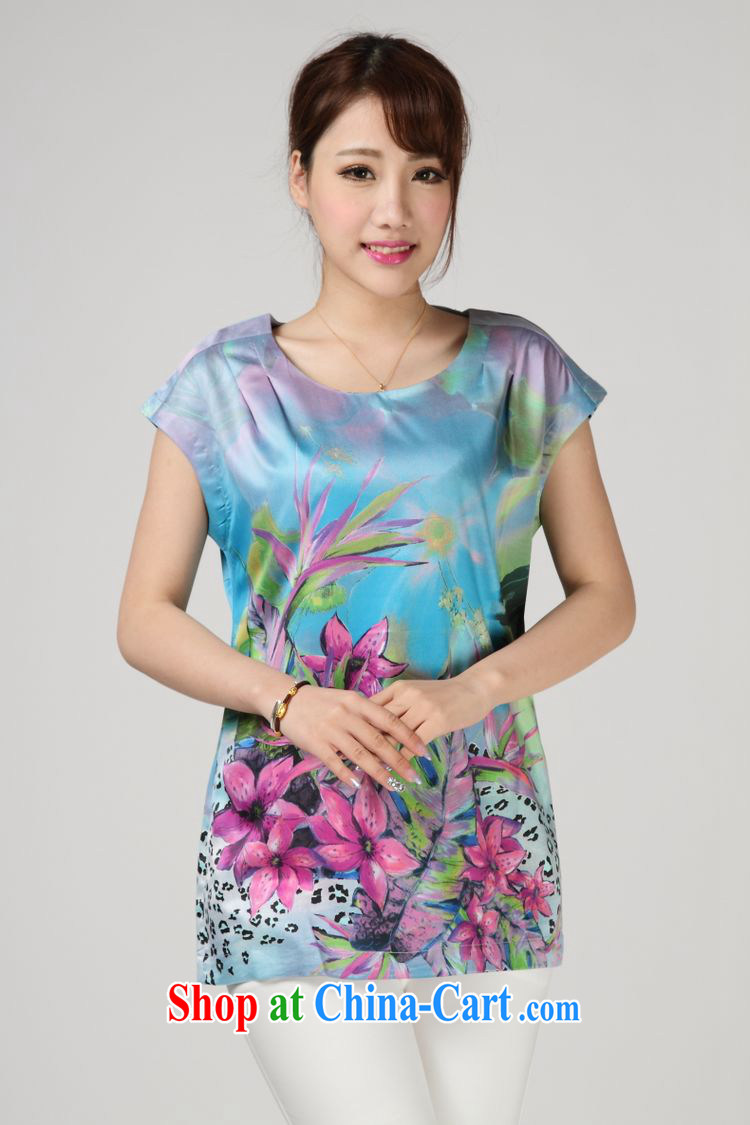 Forest narcissus summer 2014, relaxed the code mom is really silk shirt T stamp Chinese T-shirt S 7 - 856 water green XXXL pictures, price, brand platters! Elections are good character, the national distribution, so why buy now enjoy more preferential! Health