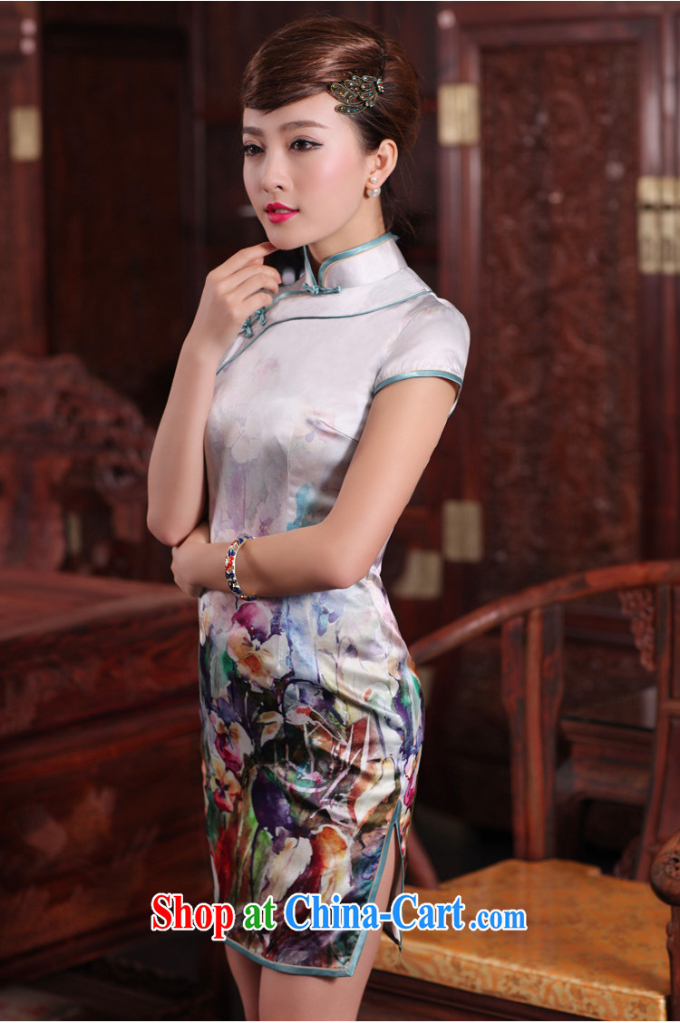 Birds love the Shannon curtain images 2015 spring new upscale silk positioning take short-sleeved qipao QD 468 figure M pictures, price, brand platters! Elections are good character, the national distribution, so why buy now enjoy more preferential! Health