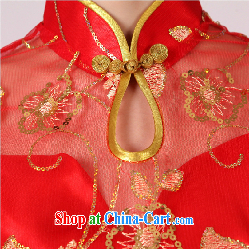 In accordance with the preceding yarn new bridal wedding dresses wedding dresses red long Chinese improved bows clothes retro dresses bridal red in the cuff size is not final, and make bold stunning good offices, shopping on the Internet