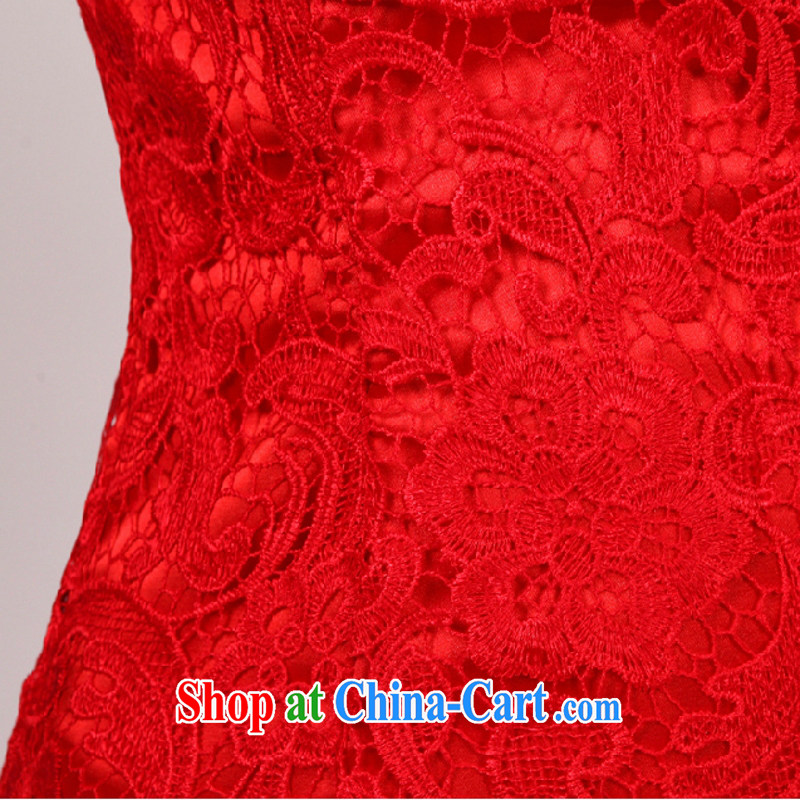 According to the 2015 Uganda New Red single shoulder bridal wedding toast serving small Evening Dress Evening Dress wedding dresses wedding bridesmaid short, Red. size is not final, Yong Yan close to, and shopping on the Internet