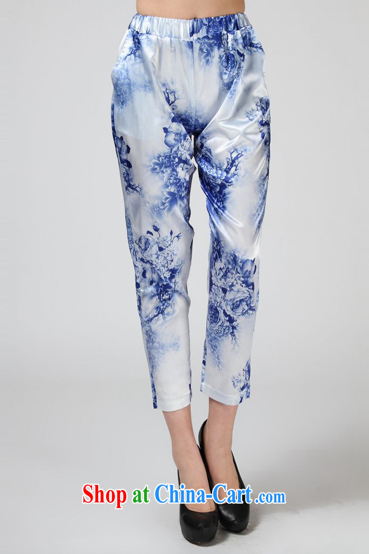 Forest narcissus summer 2014, really silk 9 pants blue and white porcelain stamp loose 9 pants S 7 - 863 blue and white porcelain XXL pictures, price, brand platters! Elections are good character, the national distribution, so why buy now enjoy more preferential! Health