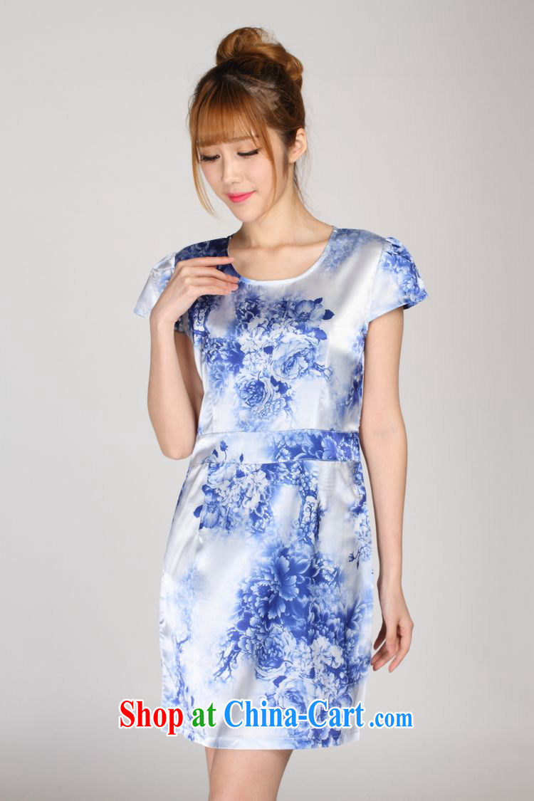 Forest narcissus 2014 summer new blue and white porcelain China wind really silk stamp Chinese Dress S 7 - 865 blue and white porcelain XXL pictures, price, brand platters! Elections are good character, the national distribution, so why buy now enjoy more preferential! Health
