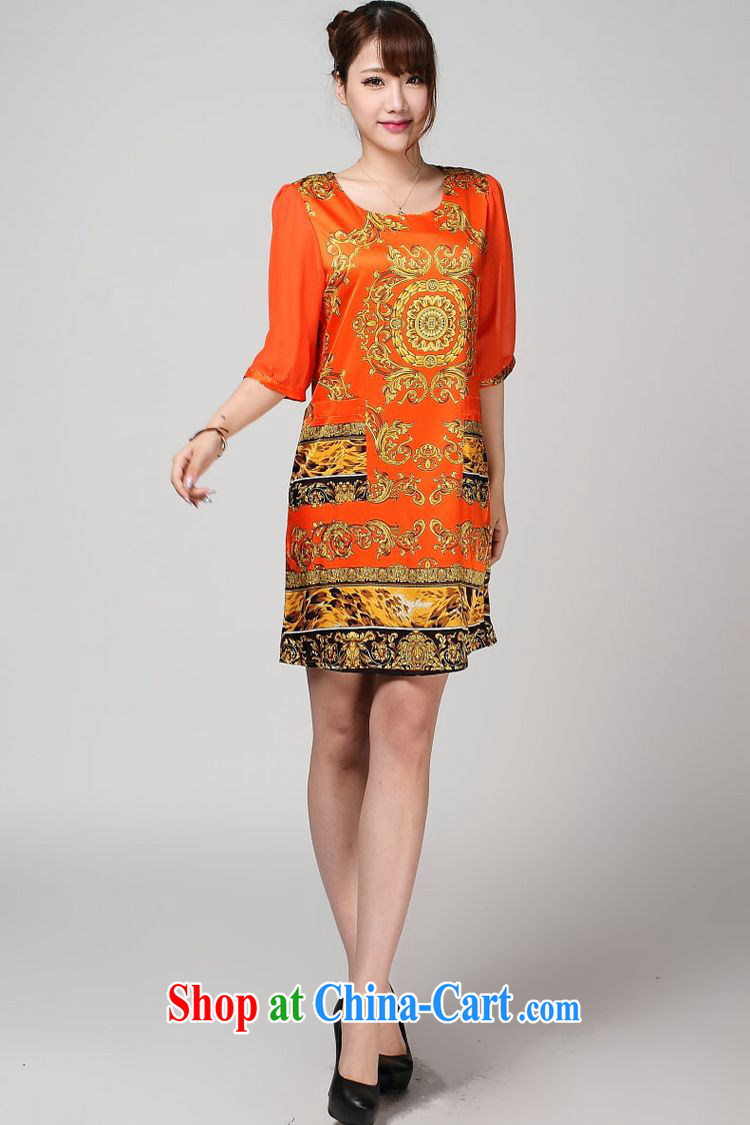 Forest narcissus 2014 summer new, special offers, snow-woven cuffs stamp really Silk Cheongsam dress S 7 - 867 orange XXXL pictures, price, brand platters! Elections are good character, the national distribution, so why buy now enjoy more preferential! Health
