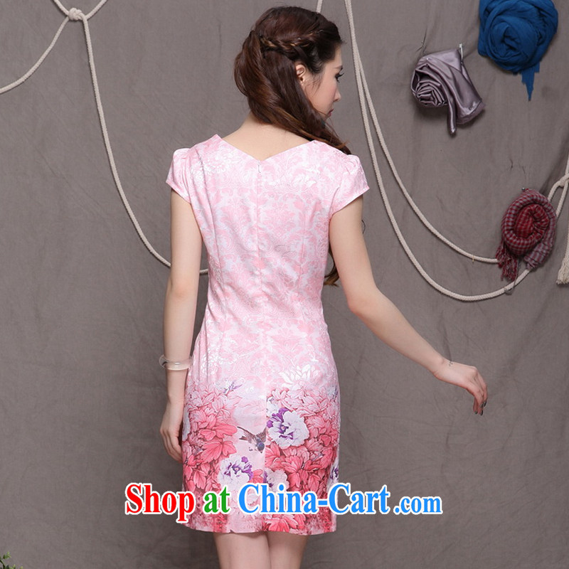 Micro-Session (witness) 2014 National wind stylish Chinese qipao dress retro beauty graphics thin dresses women 9902 pink XXL, micro-session (witness), and on-line shopping