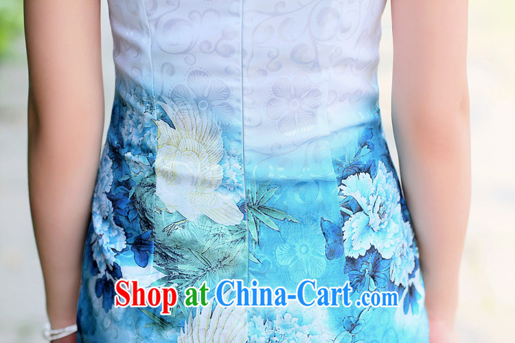 The Concubine Shu Diane 2014 new summer Chinese Antique dress elegance peony flowers beauty graphics thin dresses blue XXL pictures, price, brand platters! Elections are good character, the national distribution, so why buy now enjoy more preferential! Health