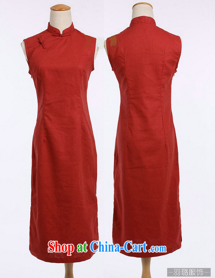 Jessup, new female improved retro cultural/elegant OL linen sleeveless long cheongsam dress Solid Color dresses skirt orange sleeveless XXL pictures, price, brand platters! Elections are good character, the national distribution, so why buy now enjoy more preferential! Health