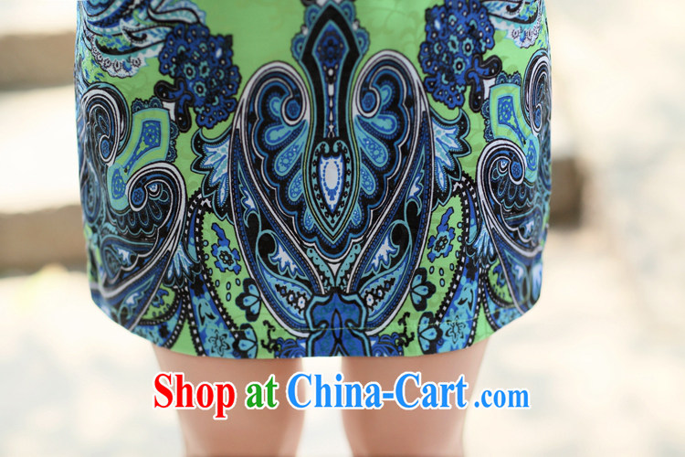 The Concubine Shu Diane 2014 ladies new ethnic wind Chinese half sleeve Chinese Embroidery ink retro beauty graphics thin cheongsam dress green XL pictures, price, brand platters! Elections are good character, the national distribution, so why buy now enjoy more preferential! Health