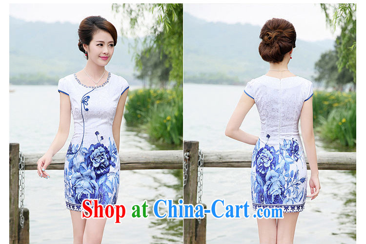 The Concubine Shu Diane 2014 summer new daily antique porcelain was Tang with stylish and refined elegance dresses cheongsam blue floral XXL pictures, price, brand platters! Elections are good character, the national distribution, so why buy now enjoy more preferential! Health