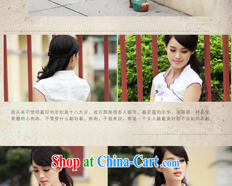 Micro-Session (witness) summer 2014 new stylish short retro stamp beauty cheongsam dress female A 6901 white XL pictures, price, brand platters! Elections are good character, the national distribution, so why buy now enjoy more preferential! Health