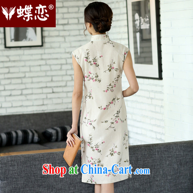 Butterfly Lovers 2015 spring new Ethnic Wind antique dresses stylish improved manual tray buckle long cotton the cheongsam dress 40,152 Jenny XXL, Butterfly Lovers, shopping on the Internet