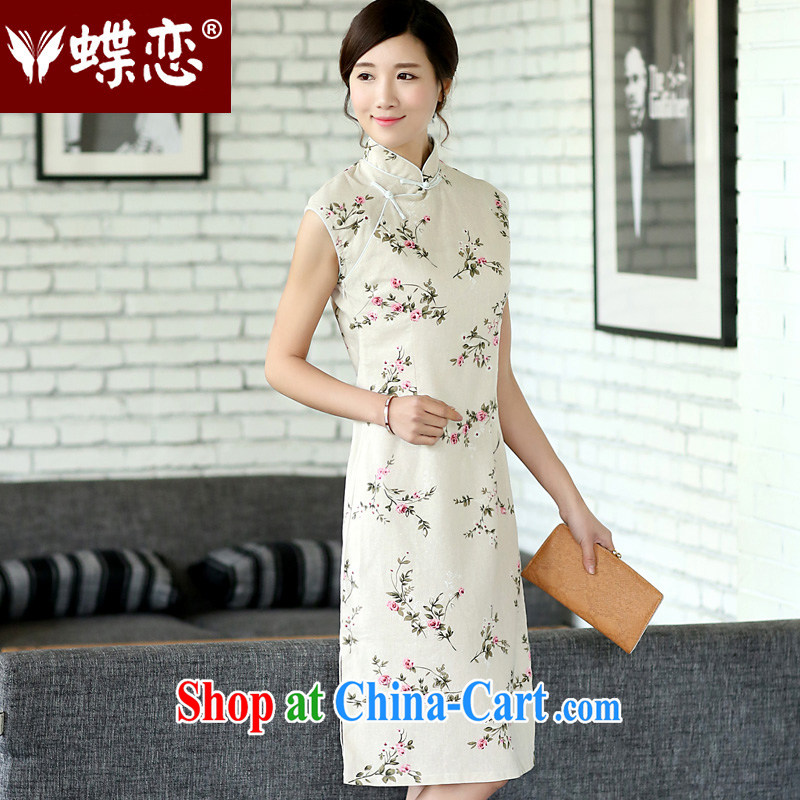 Butterfly Lovers 2015 spring new Ethnic Wind antique dresses stylish improved manual tray buckle long cotton the cheongsam dress 40,152 Jenny XXL, Butterfly Lovers, shopping on the Internet