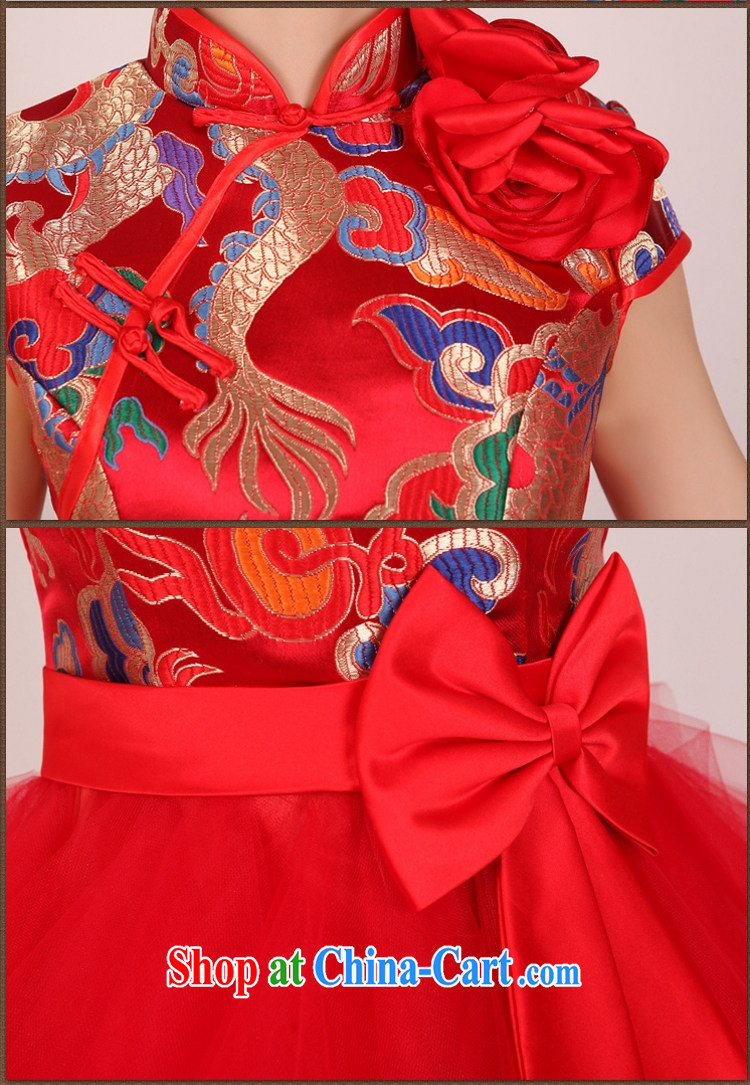 In Uganda, new 2015 dragon robe improved atmospheric Chinese wedding dress dress uniform toasting Red Gold stylish short bridal dresses red S pictures, price, brand platters! Elections are good character, the national distribution, so why buy now enjoy more preferential! Health
