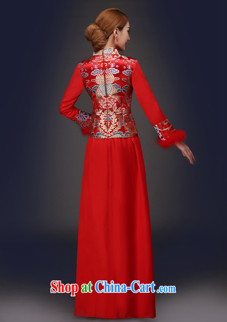 No bride embroidered dragon robe red improved retro bridal dresses wedding dresses wedding toast wedding service long-sleeved bridal load custom QP 180 red 7 cuff L Suzhou shipping pictures, price, brand platters! Elections are good character, the national distribution, so why buy now enjoy more preferential! Health
