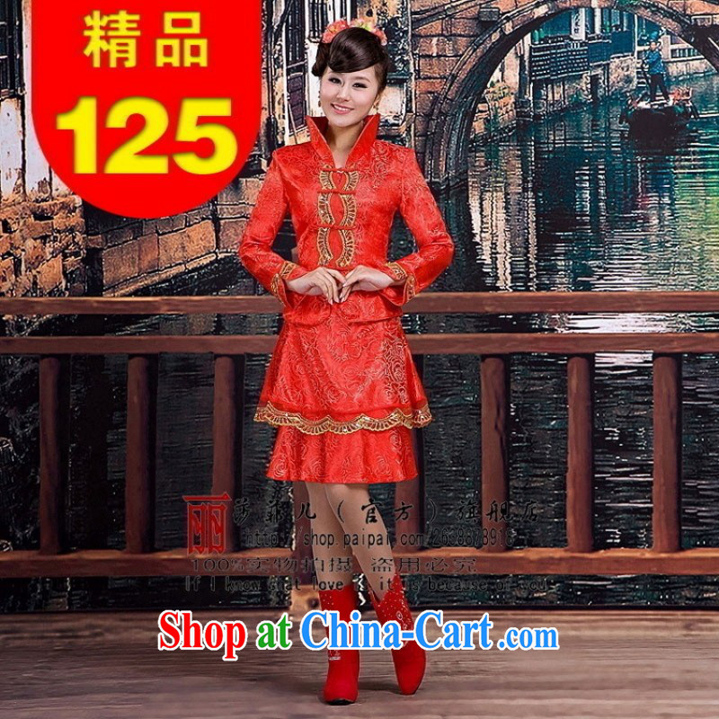 New Red dresses bride toast with his wedding dress short improved stylish wedding, love, Peng, and shopping on the Internet