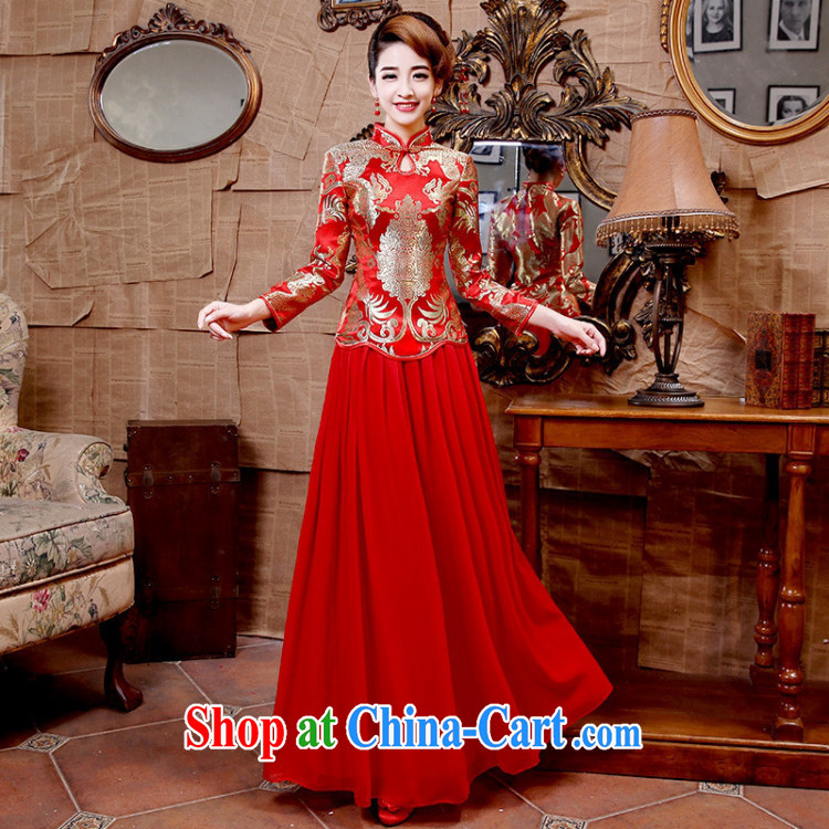 2015 cultivating long refreshing floral cheongsam improved stylish different wedding dresses Q 5129 red customer service to size the Do Not Support return pictures, price, brand platters! Elections are good character, the national distribution, so why buy now enjoy more preferential! Health