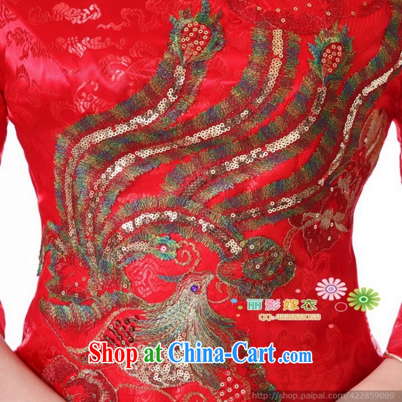 New Chinese improved fall and winter red bridal wedding toast clothing cheongsam dress wedding long Kit 10 - 1 red customer service to size up to do not support return to love so Pang, and shopping on the Internet