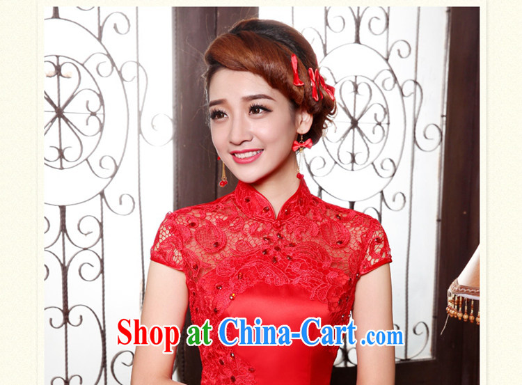 Angel, Mrs Carrie Yau, 2015 in accordance with new dresses bridal wedding dress retro improved stylish short red toast clothing cheongsam lace bridal back door service Classic red XXXL pictures, price, brand platters! Elections are good character, the national distribution, so why buy now enjoy more preferential! Health