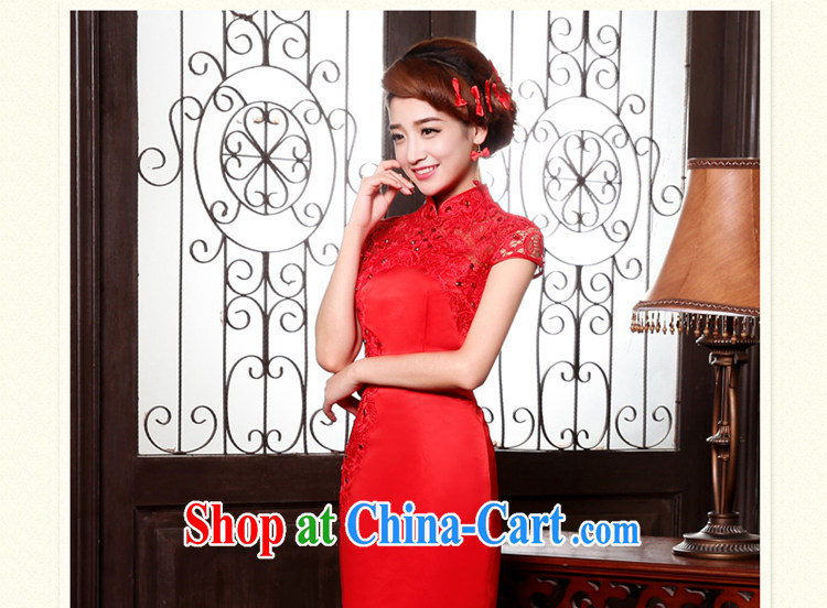 Angel, Mrs Carrie Yau, 2015 in accordance with new dresses bridal wedding dress retro improved stylish short red toast clothing cheongsam lace bridal back door service Classic red XXXL pictures, price, brand platters! Elections are good character, the national distribution, so why buy now enjoy more preferential! Health