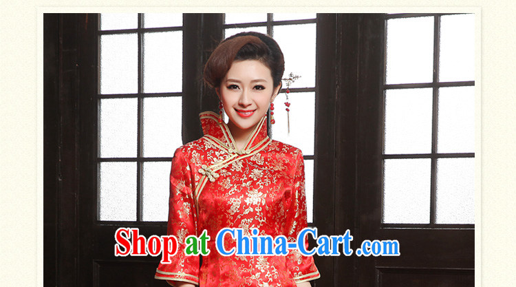 Tslyzm 2015 new bride with summer bows outfit serving the door serving small Fengxian etiquette marriage dresses retro improved red cheongsam dress red XXL pictures, price, brand platters! Elections are good character, the national distribution, so why buy now enjoy more preferential! Health