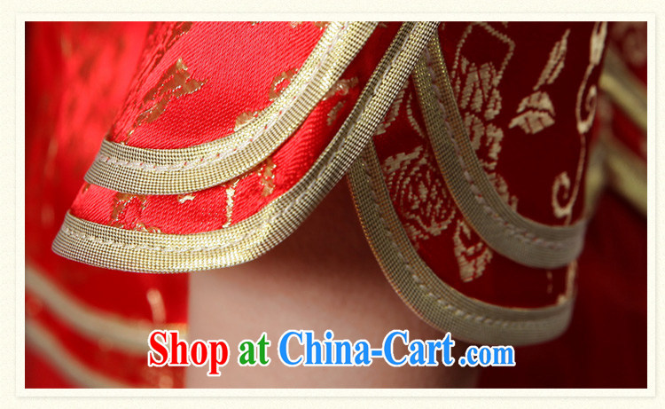 Tslyzm 2015 new bride with summer bows outfit serving the door serving small Fengxian etiquette marriage dresses retro improved red cheongsam dress red XXL pictures, price, brand platters! Elections are good character, the national distribution, so why buy now enjoy more preferential! Health