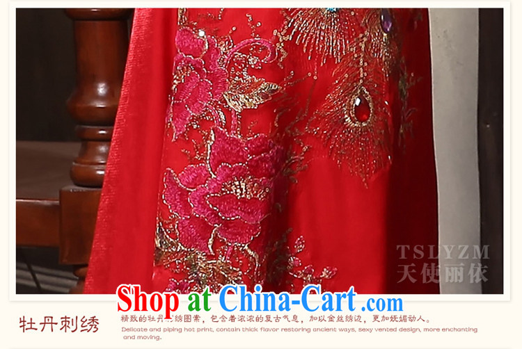 Tslyzm 2014 new wedding red toast serving marriages long cheongsam dress retro-style service improved cheongsam dress female Red XXXL pictures, price, brand platters! Elections are good character, the national distribution, so why buy now enjoy more preferential! Health