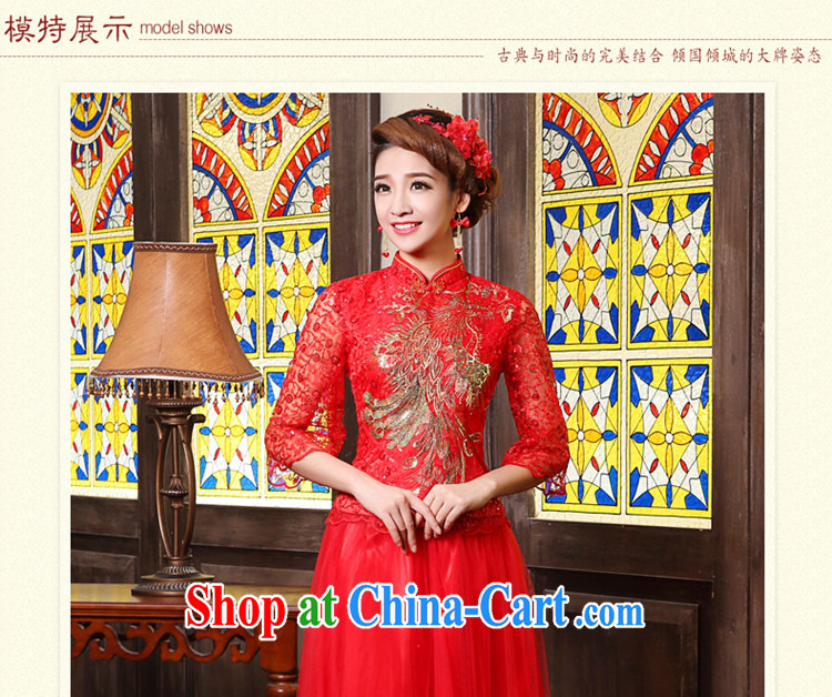 Tslyzm 2015 new Chinese bridal gown embroidery, lace red bows clothes dresses bridal back door service stylish improved cheongsam dress red XXXL pictures, price, brand platters! Elections are good character, the national distribution, so why buy now enjoy more preferential! Health