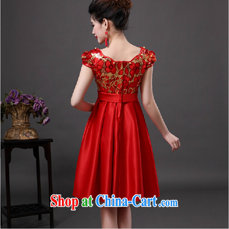 2015 new stylish bows. Red short bridal wedding dress improved cheongsam dress Red. size will not be refunded, Yong Yan good offices, shopping on the Internet