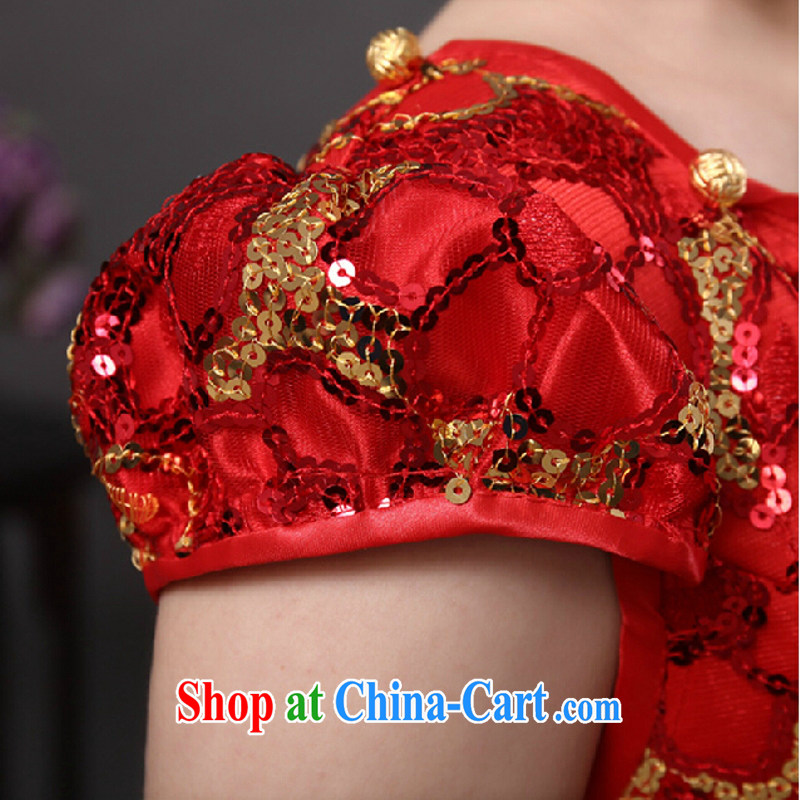 2015 new stylish bows. Red short bridal wedding dress improved cheongsam dress Red. size will not be refunded, Yong Yan good offices, shopping on the Internet