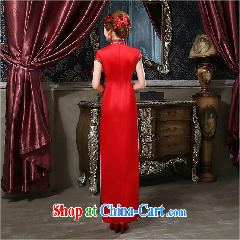 In accordance with the preceding yarn wedding dresses new 2015 red bridal toast serving short wedding dress improved high-power on the truck dresses long, red long. size is not final, and Yong-yan good offices, shopping on the Internet