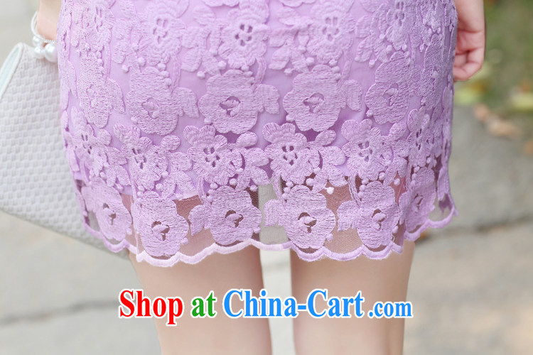 Arrogant season 2015 summer new Korean Beauty lace short-sleeved dresses cheongsam-A Field dress dress white XL pictures, price, brand platters! Elections are good character, the national distribution, so why buy now enjoy more preferential! Health