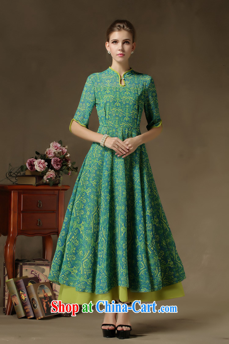 Let Bai beauty 2015 spring and summer new, larger female long skirt Korean beauty charm snow woven dresses dresses female QP 102 #green M pictures, price, brand platters! Elections are good character, the national distribution, so why buy now enjoy more preferential! Health
