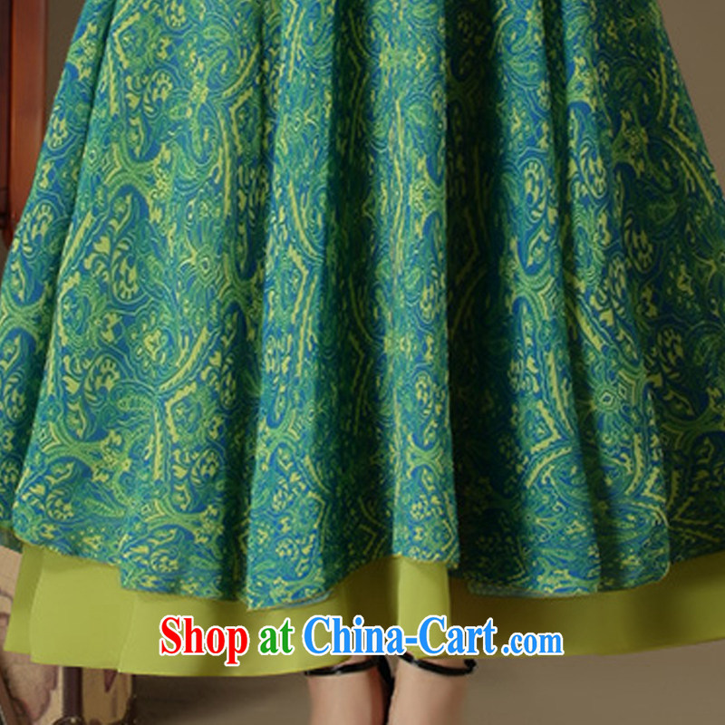 Let Bai colorful 2015 spring and summer new, larger female long skirt Korean beauty charm snow woven dresses dresses female QP 102 #green M Dream Bai beauty, shopping on the Internet