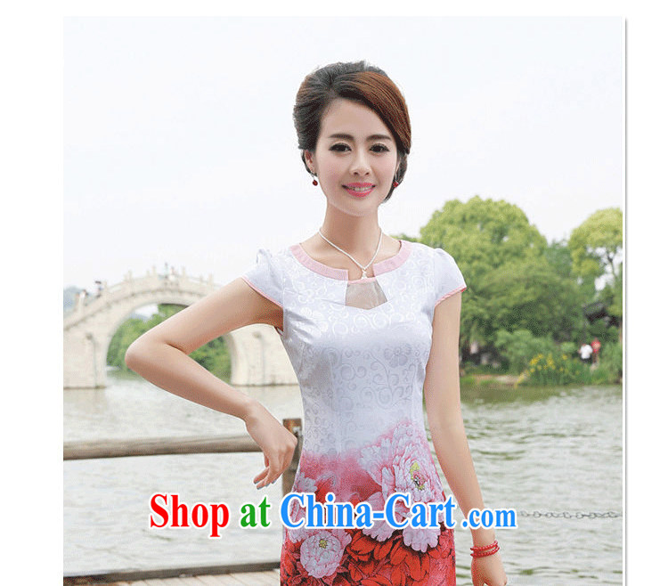 Arrogant season 2015 new stylish improved summer day National wind dress Chinese Peony embroidery cheongsam dress summer pink XXL pictures, price, brand platters! Elections are good character, the national distribution, so why buy now enjoy more preferential! Health