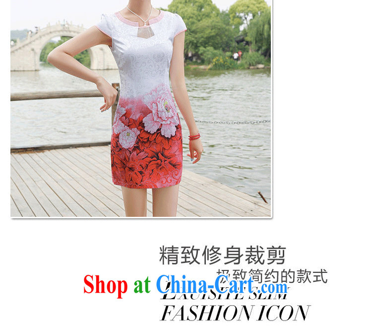 Arrogant season 2015 new stylish improved summer day National wind dress Chinese Peony embroidery cheongsam dress summer pink XXL pictures, price, brand platters! Elections are good character, the national distribution, so why buy now enjoy more preferential! Health