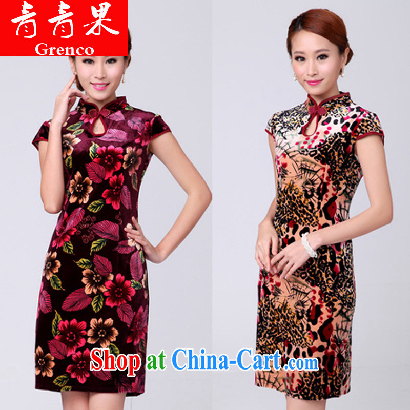 Fruit 2014 new autumn Women's clothes outfit stamp duty ethnic wind dresses dresses Leopard suit XL